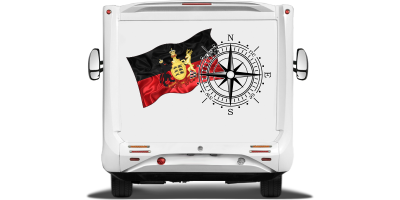 Autoaufkleber Fahne und Umriss von Württemberg