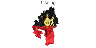 Autoaufkleber Fahne und Umriss von Württemberg - Ansicht einseitig