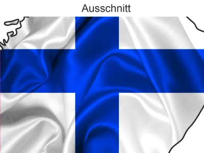 Autoaufkleber Fahne von Finnland als Silhouette - Ansicht Ausschnitt