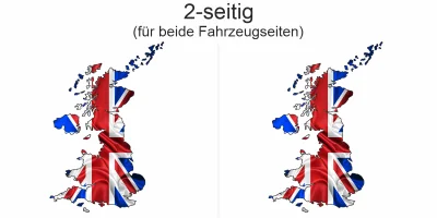 Autoaufkleber Fahne von Großbritannien als Silhouette - Ansicht zweiseitig für beide Fahrzeugseiten