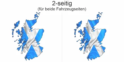 Autoaufkleber Fahne von Schottland als Silhouette - Ansicht zweiseitig für beide Fahrzeugseiten