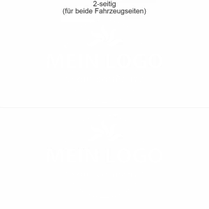 Autoaufkleber Firmenlogo einfarbig - Ansicht Beispielbild mit Farbauswahl zweiseitig für beide Fahrzeugseiten