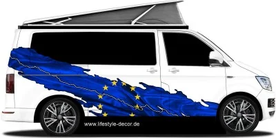 Autoaufkleber Europa auf Campervan