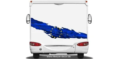 Autoaufkleber Europa auf Wohnwagen