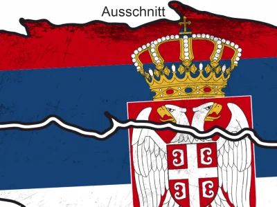 Autoaufkleber Flagge Serbiens - Ansicht Ausschnitt