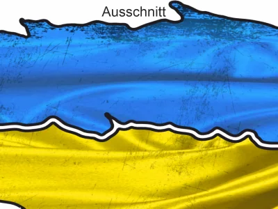 Autoaufkleber Flagge der Ukraine - Ansicht Ausschnitt