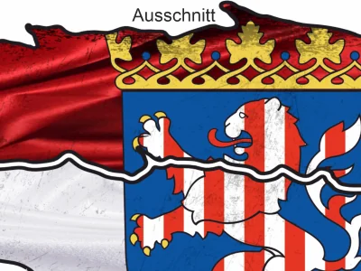 Autoaufkleber Flagge von Hessen - Ansicht Ausschnitt