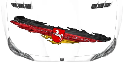 Autoaufkleber die Fahne von Niedersachsen auf Motorhaube