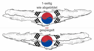 Autoaufkleber mit der Flagge von Südkorea - Ansicht Ausrichtung