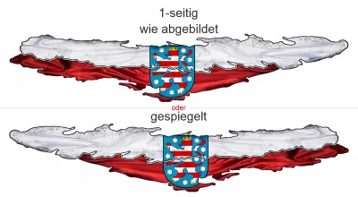 Autoaufkleber Flagge von Thüringen - Ansicht Ausrichtung