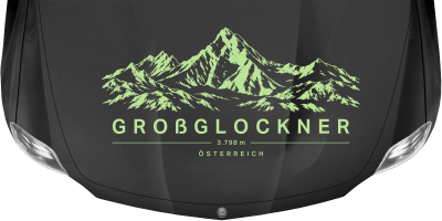 Autoaufkleber Großglockner auf dunkler Motorhaube