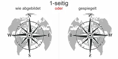 er Autoaufkleber Kompass mit Weltkarte - Ansicht Ausrichtung