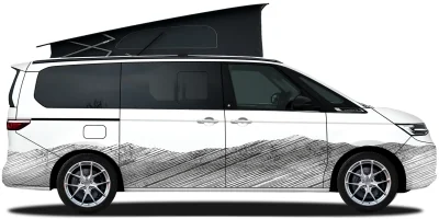 Autoaufkleber Landschaft Schraffiertes Gebirge