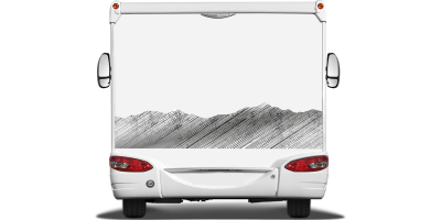 Autoaufkleber Landschaft Schraffiertes Gebirge