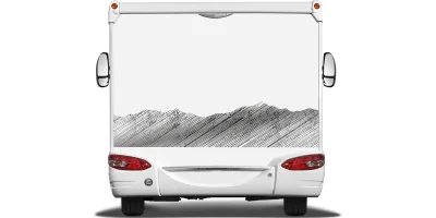 Autoaufkleber Landschaft Schraffiertes Gebirge