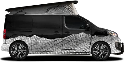 Autoaufkleber Landschaft Schraffiertes Gebirge