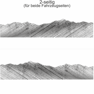 Autoaufkleber Landschaft Schraffiertes Gebirge