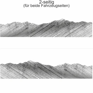Autoaufkleber Landschaft Schraffiertes Gebirge