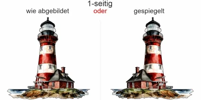 Autoaufkleber Leuchtturm am Meer - Ansicht Ausrichtung