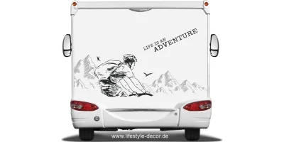 Autoaufkleber Life is an adventure biking