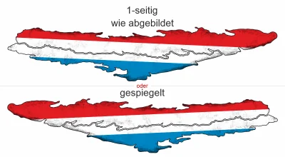 Autoaufkleber luxemburgische Flagge - Ansicht Ausrichtung