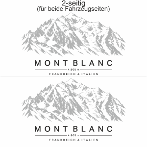 Autoaufkleber Mont Blanc - Ansicht zweiseitig für beide Fahrzeugseiten