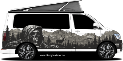 Autoaufkleber Mystisches Gebirge mit Totenkopf