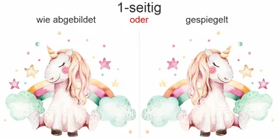 Autoaufkleber mit niedlichem Einhorn - Ansicht Ausrichtung