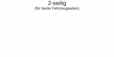 Car Tattoo Ornament Lebensfreude - Ansicht zweiseitig für beide Fahrzeugseiten und Farbauswahl
