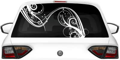 Autoaufkleber Ornament Welle auf Heck von PKW - Ansicht Farbauswahl