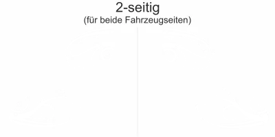 Autoaufkleber Ornament Welle - Ansicht zweiseitig für beide Fahrzeugseiten und Farbauswahl