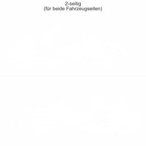 Autoaufkleber Skandinavisches Bergpanorama - Ansicht zweiseitig für beide Fahrzeugseiten und Farbauswahl