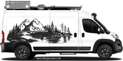 Autoaufkleber Skandinavisches Bergpanorama