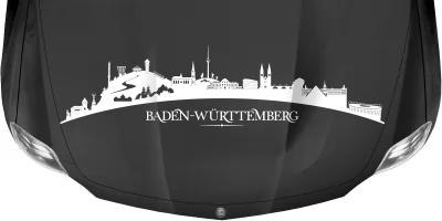 Autoaufkleber Skyline Bundesland Baden-Württemberg