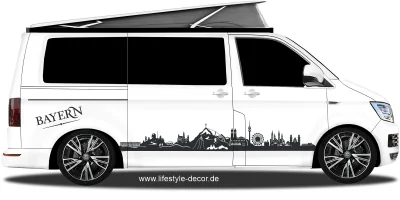 Autoaufkleber Skyline Bundesland Bayern