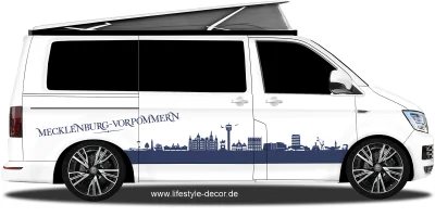 Autoaufkleber Skyline Bundesland Mecklenburg-Vorpommern