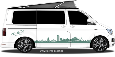 Autoaufkleber Skyline Bundesland Sachsen