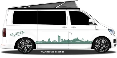 Autoaufkleber Skyline Bundesland Sachsen