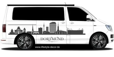 Autoaufkleber mit Dortmunder Skyline