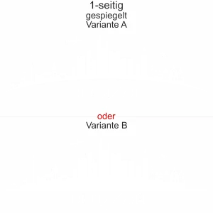 Autoaufkleber Skyline Frankfurt - Ansicht Ausrichtung mit Farbauswahl und Variante