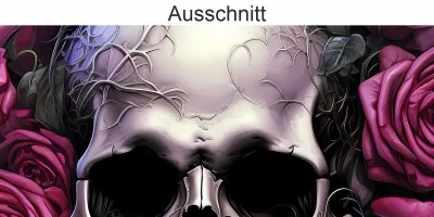 Autoaufkleber Totenkopf mit Rosen - Ansicht Ausschnitt
