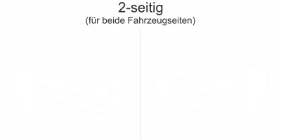 Autoaufkleber Wildbach in den Alpen - Ansicht zweiseitig für beide Fahrzeugseiten und Farbauswahl