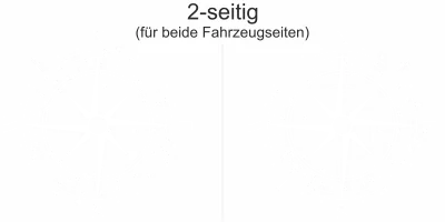 Autoaufkleber Windrose Autoaufkleber Bunte Kompassrose - Ansicht zweiseitig für beide Fahrzeugseiten und Farbauswahl