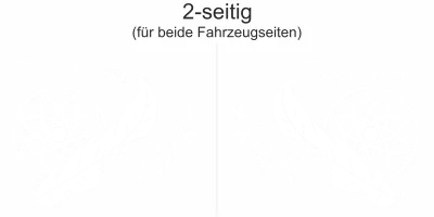 autodekor-traumfaenger-mit-text - Ansicht zweiseitig für beide Fahrzeugseiten und Farbauswahl