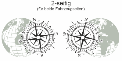 Autofolie Kompass mit Weltkugel