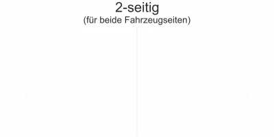 Dekorativer Mandalasticker fürs Auto - Ansicht zweiseitig für beide Fahrzeugseiten und Farbauswahl