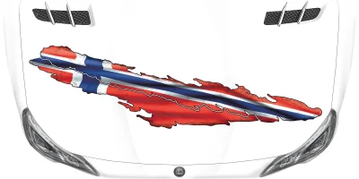 Autosticker Flagge Norwegens auf Motorhaube