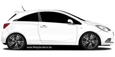 Autodekor mit Traumfänger und Feder auf hellem PKW - Ansicht Farbauswahl