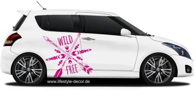 Sticker fürs Auto Wild and Free