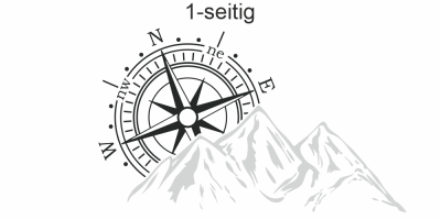 Autoaufkleber Bergkette mit Windrose